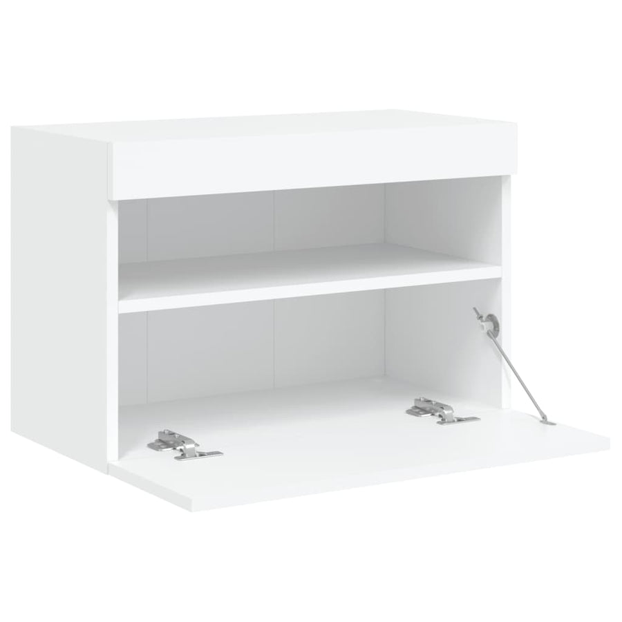 Tv-Wandmeubel Met Led-Verlichting 60X30X40 Cm Wit
