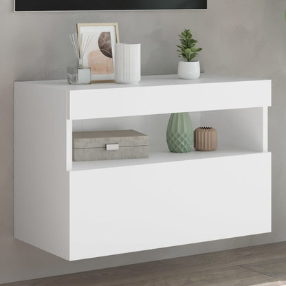 Tv-Wandmeubel Met Led-Verlichting 60X30X40 Cm Wit