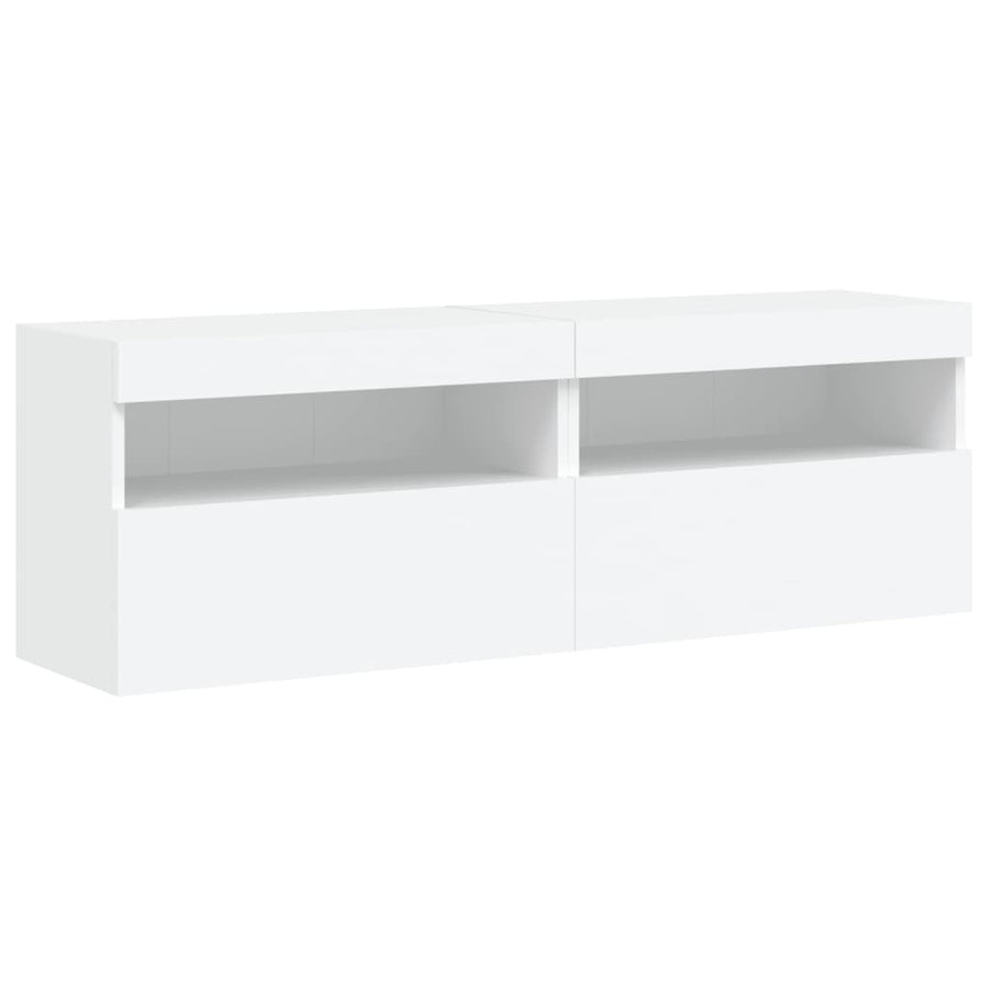 Tv-Wandmeubels Met Led-Verlichting 2 St 60X30X40 Cm Wit