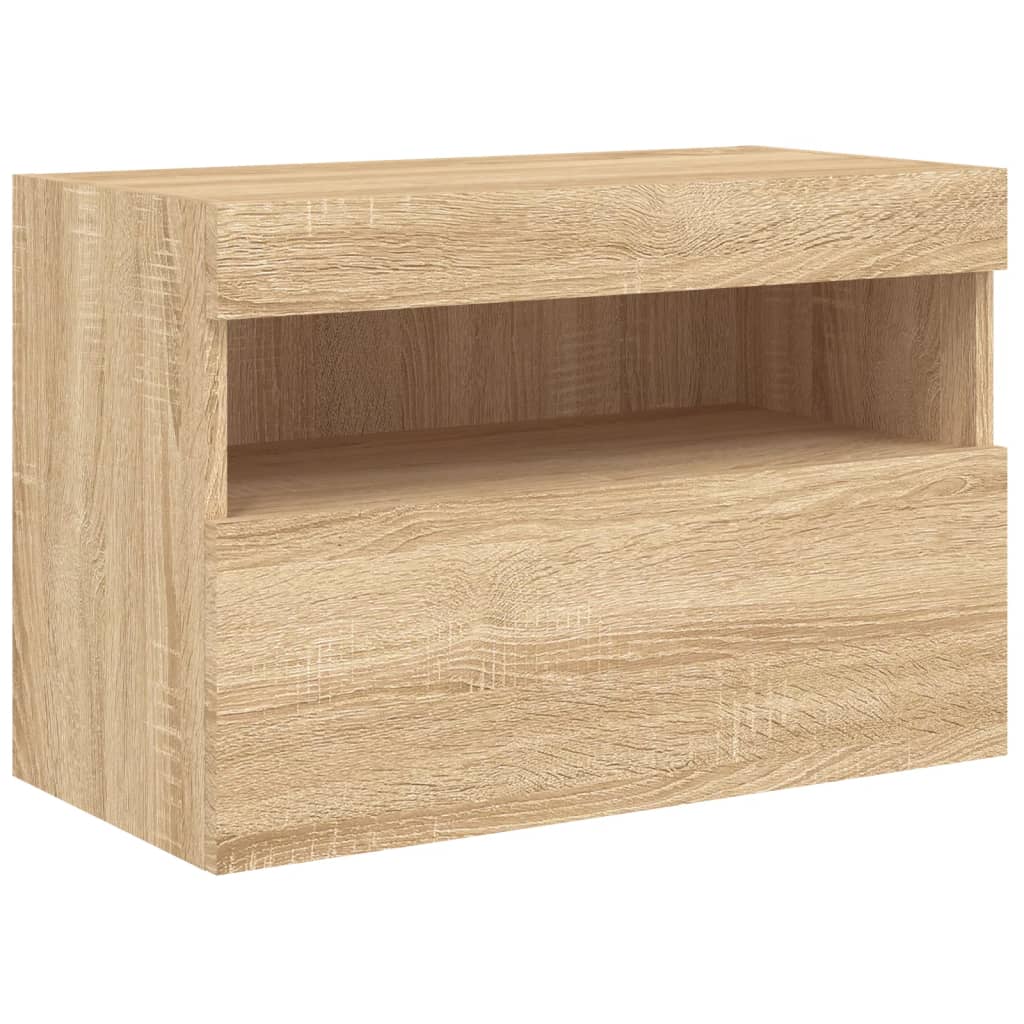 Tv-Wandmeubel Met Led-Verlichting 60X30X40 Cm Sonoma Eikenkleur