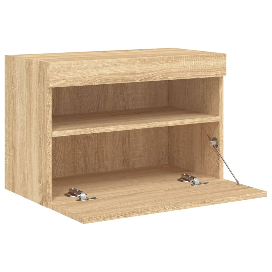 Tv-Wandmeubel Met Led-Verlichting 60X30X40 Cm Sonoma Eikenkleur