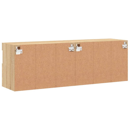 Tv-Wandmeubels Met Led 2 St 60X30X40 Cm Sonoma Eikenkleurig
