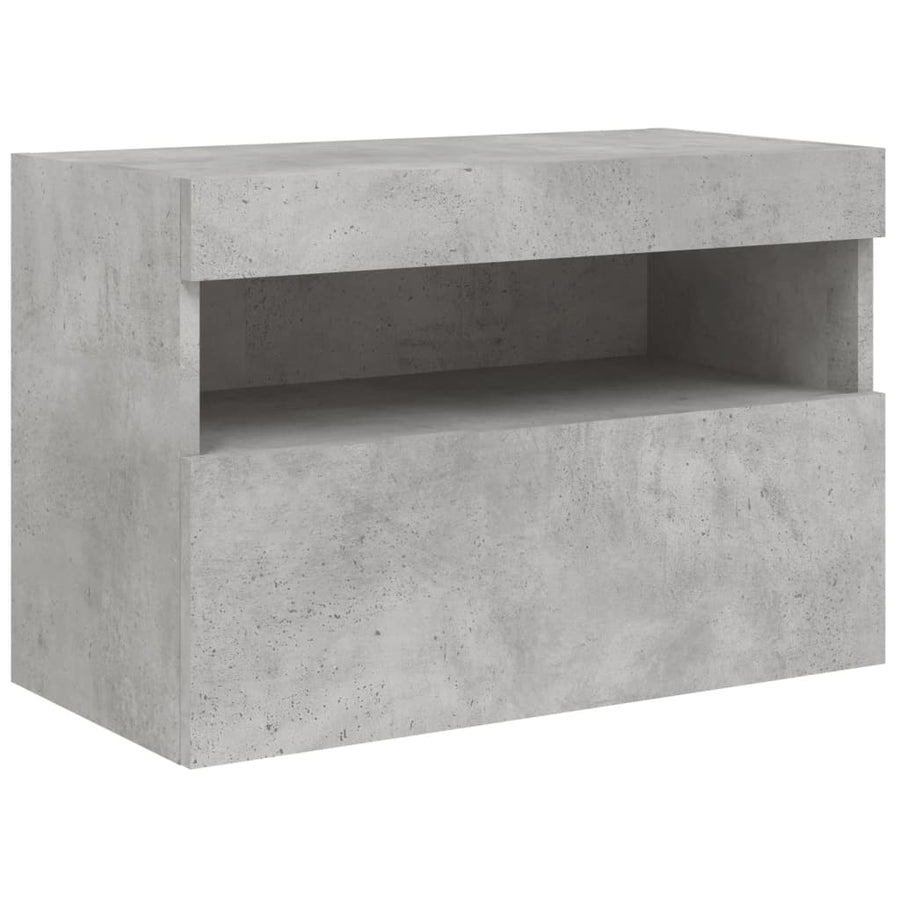 Tv-Wandmeubel Met Led-Verlichting 60X30X40 Cm Betongrijs