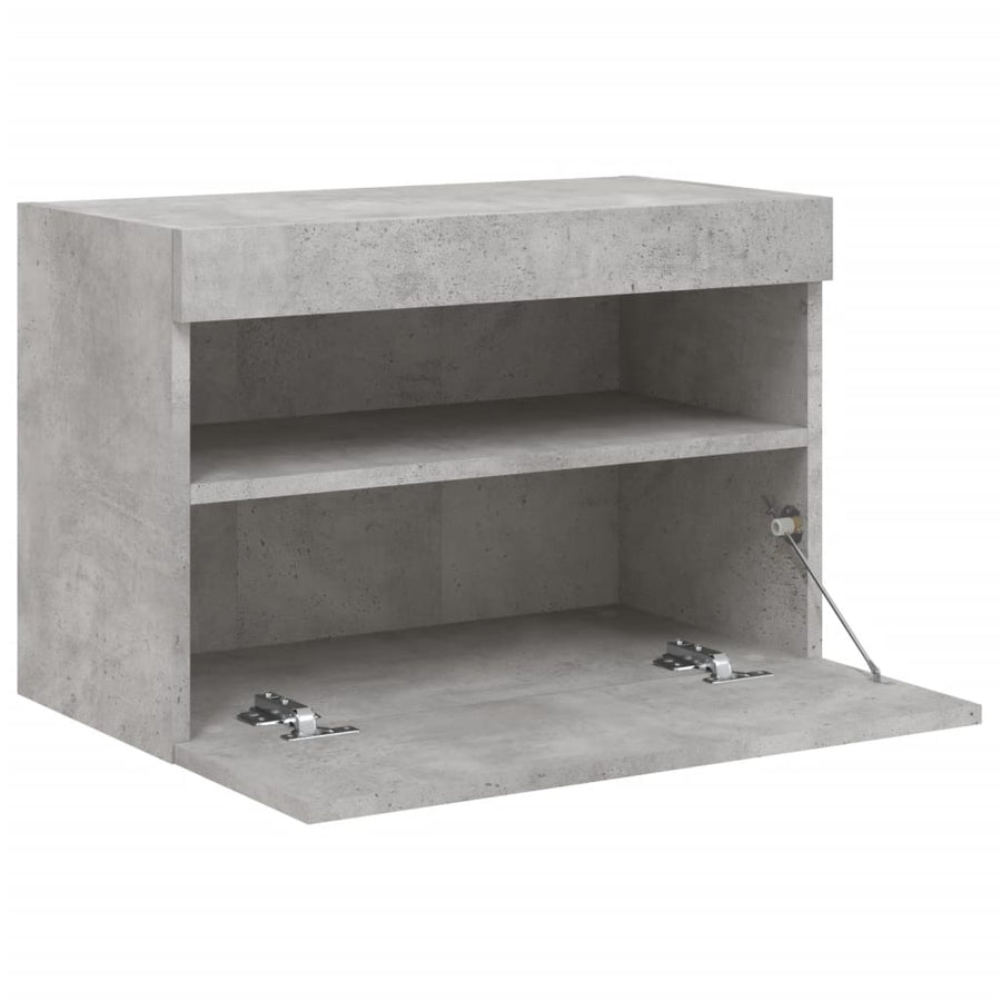 Tv-Wandmeubel Met Led-Verlichting 60X30X40 Cm Betongrijs