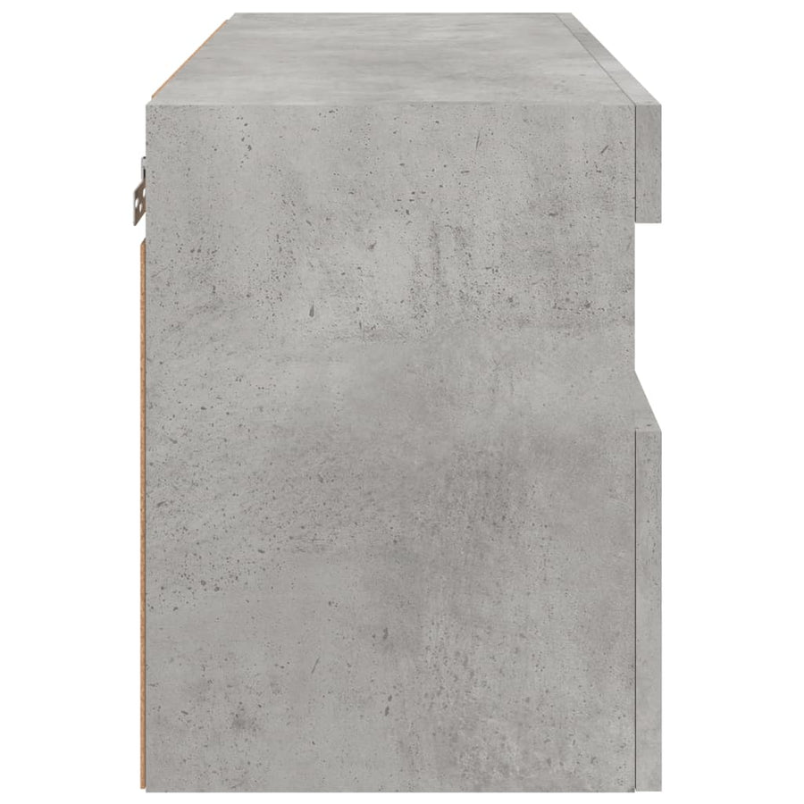 Tv-Wandmeubel Met Led-Verlichting 60X30X40 Cm Betongrijs