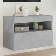 TV cabinet with LED lighting 60x30x40 cm concrete grey