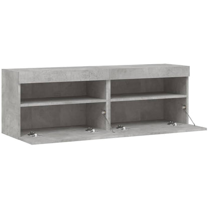 Tv-Wandmeubels Met Led 2 St 60X30X40 Cm Betongrijs