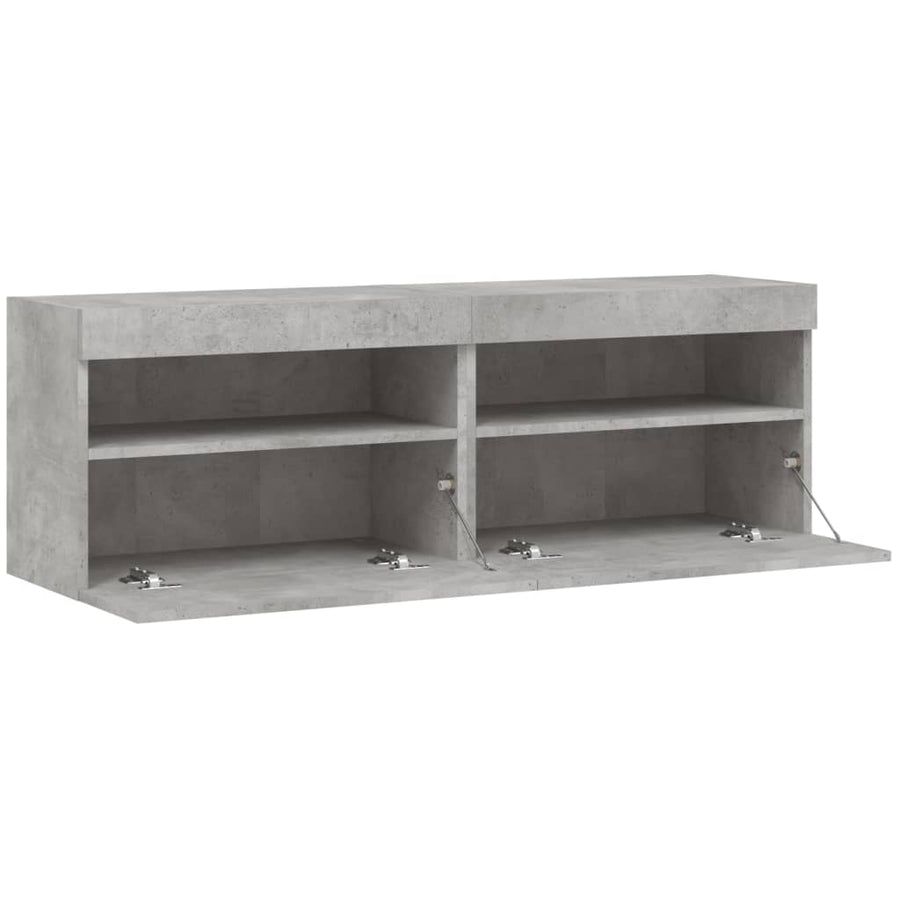 Tv-Wandmeubels Met Led 2 St 60X30X40 Cm Betongrijs