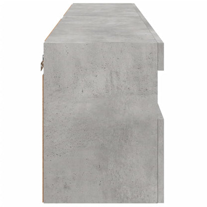 Tv-Wandmeubels Met Led 2 St 60X30X40 Cm Betongrijs
