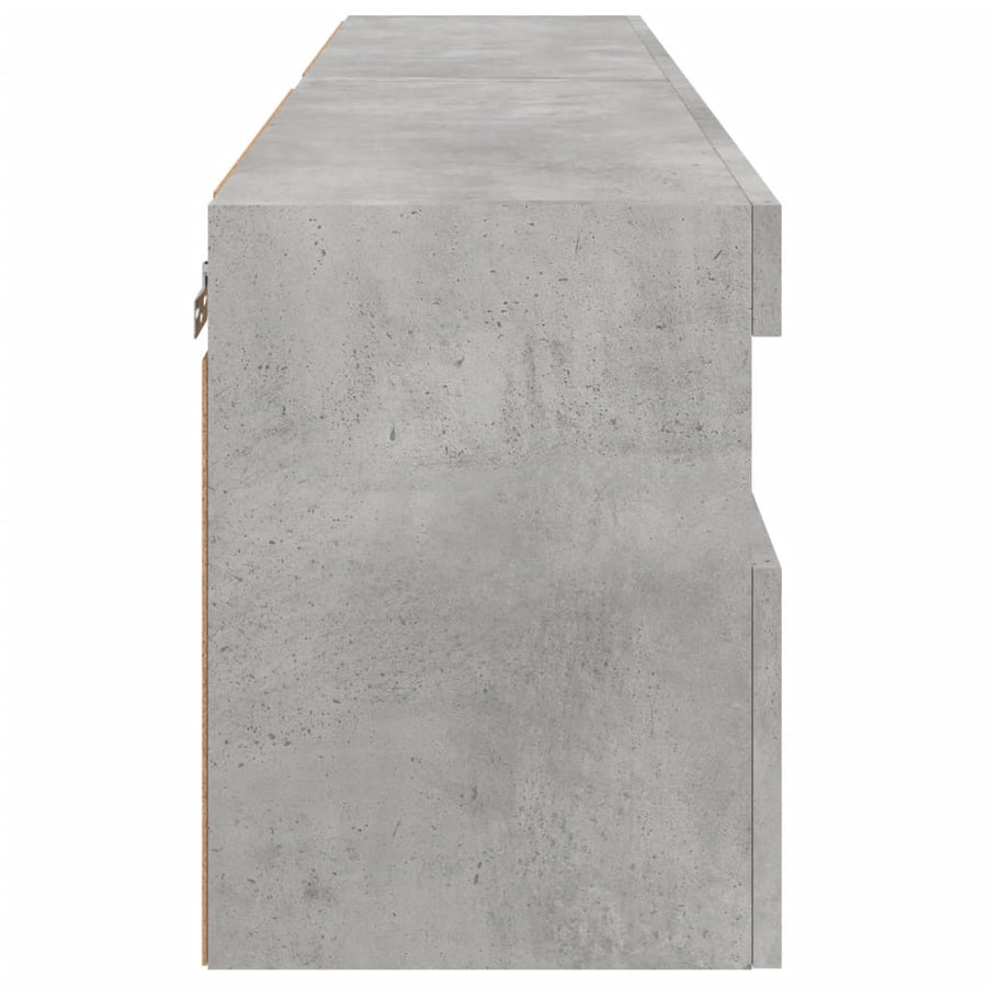 Tv-Wandmeubels Met Led 2 St 60X30X40 Cm Betongrijs