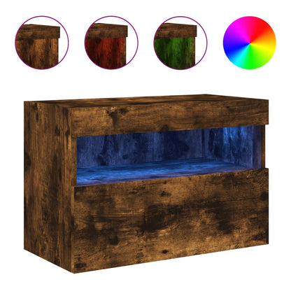 Tv-Wandmeubel Met Led-Verlichting 60X30X40 Cm Gerookt Eiken