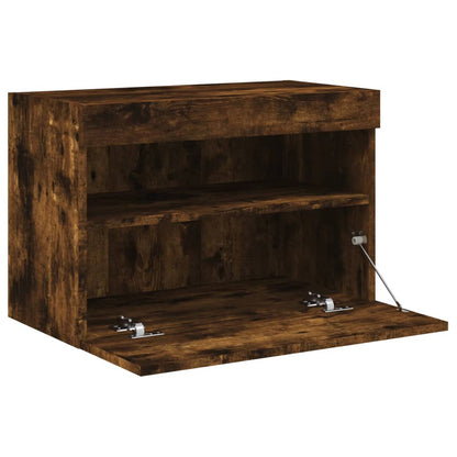 Tv-Wandmeubel Met Led-Verlichting 60X30X40 Cm Gerookt Eiken