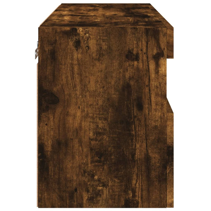 Tv-Wandmeubel Met Led-Verlichting 60X30X40 Cm Gerookt Eiken