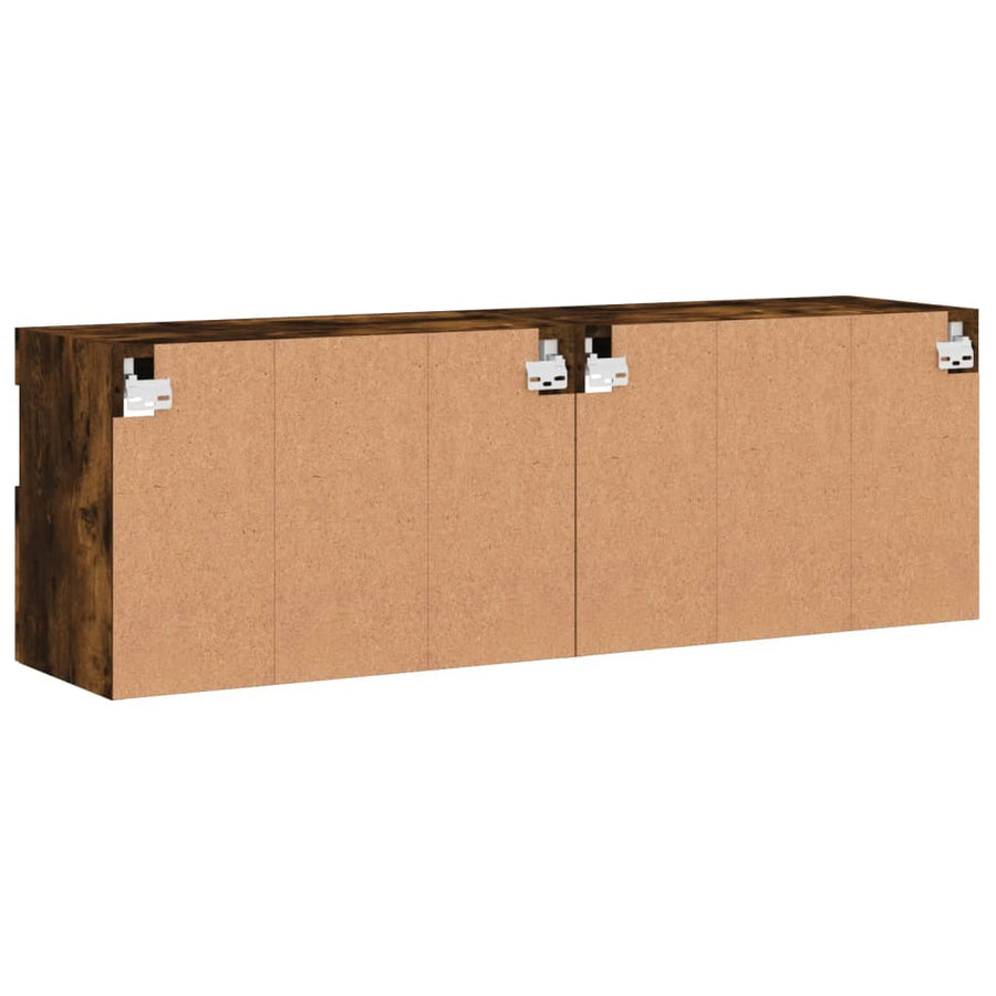 Tv-Wandmeubels Met Led 2 St 60X30X40 Cm Gerookt Eikenkleurig