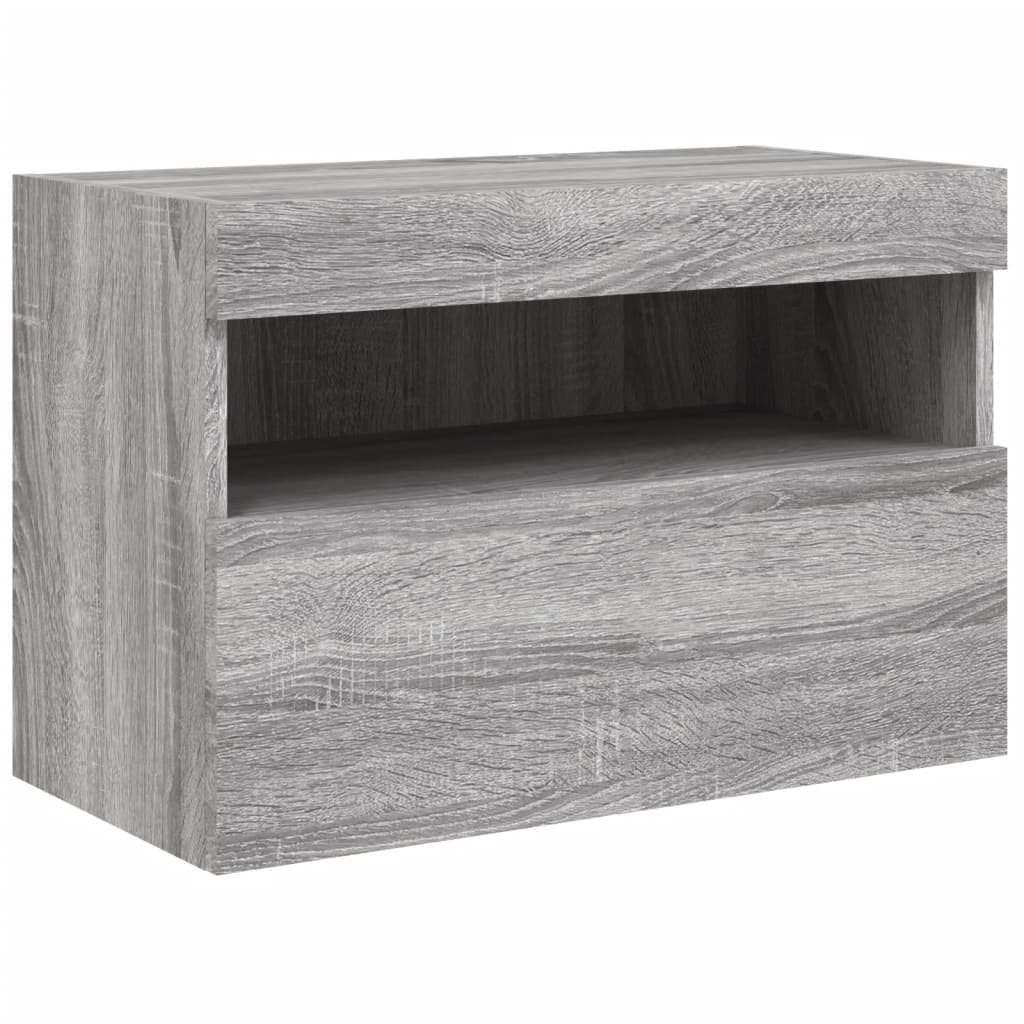 Tv-Wandmeubel Met Led-Verlichting 60X30X40 Cm Grijs Sonoma