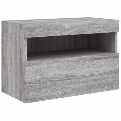 Tv-Wandmeubel Met Led-Verlichting 60X30X40 Cm Grijs Sonoma