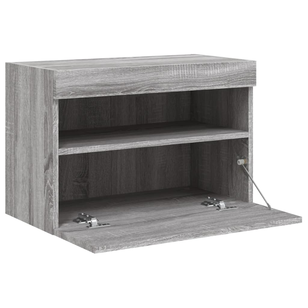 Tv-Wandmeubel Met Led-Verlichting 60X30X40 Cm Grijs Sonoma