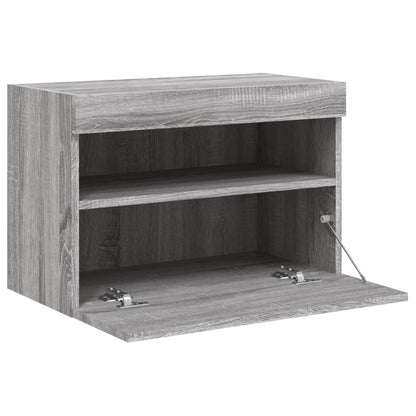 Tv-Wandmeubel Met Led-Verlichting 60X30X40 Cm Grijs Sonoma