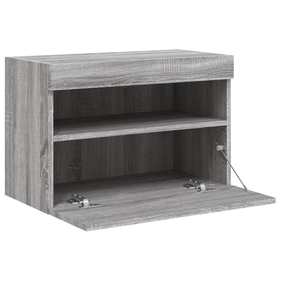 Tv-Wandmeubel Met Led-Verlichting 60X30X40 Cm Grijs Sonoma
