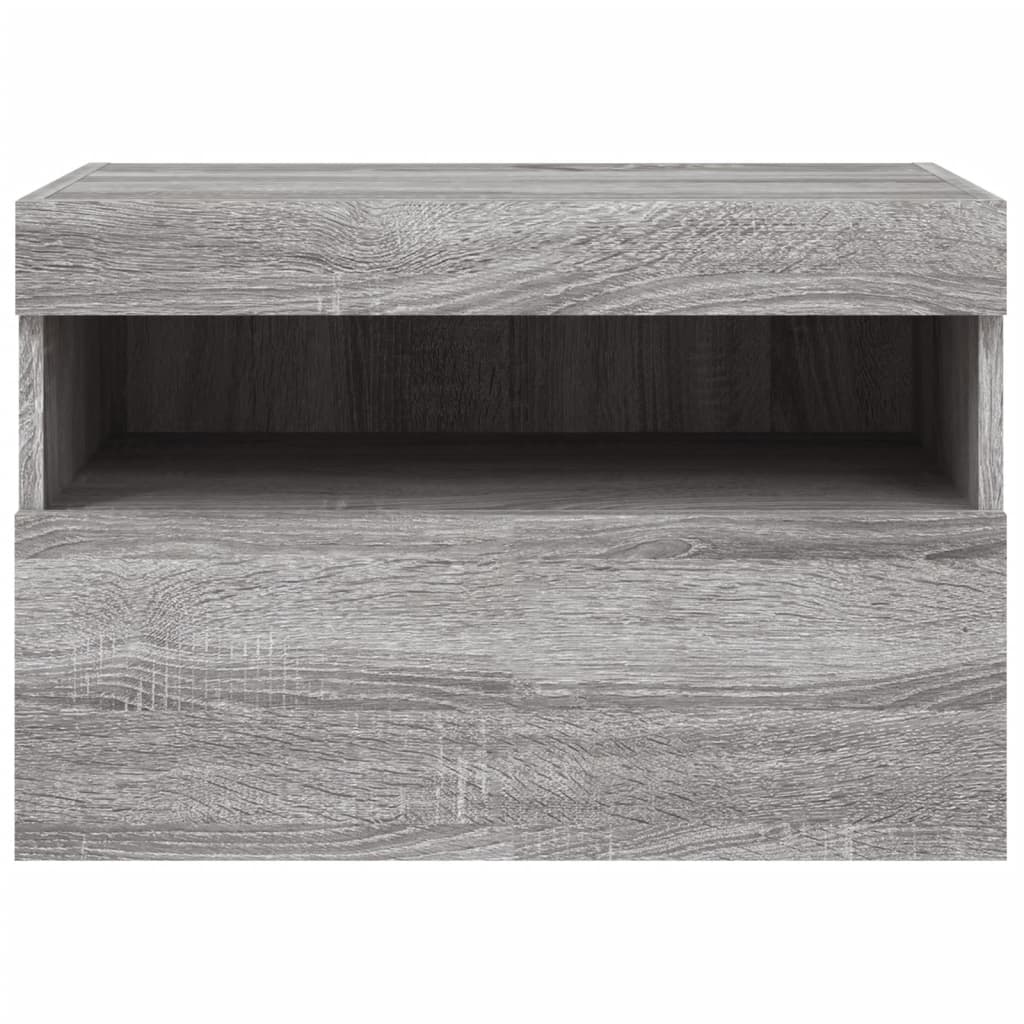 Tv-Wandmeubel Met Led-Verlichting 60X30X40 Cm Grijs Sonoma