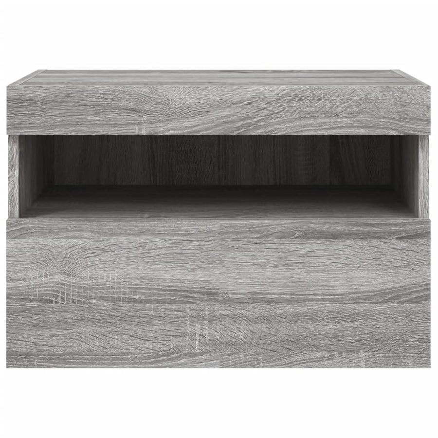 Tv-Wandmeubel Met Led-Verlichting 60X30X40 Cm Grijs Sonoma