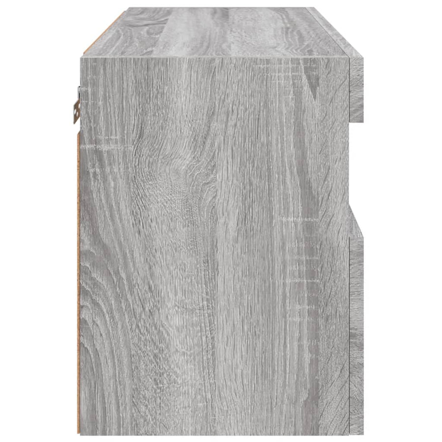 Tv-Wandmeubel Met Led-Verlichting 60X30X40 Cm Grijs Sonoma