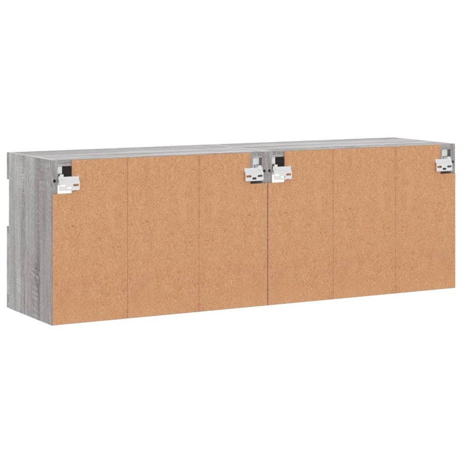 Tv-Wandmeubels Met Led 2 St 60X30X40 Cm Grijs Sonoma Eiken