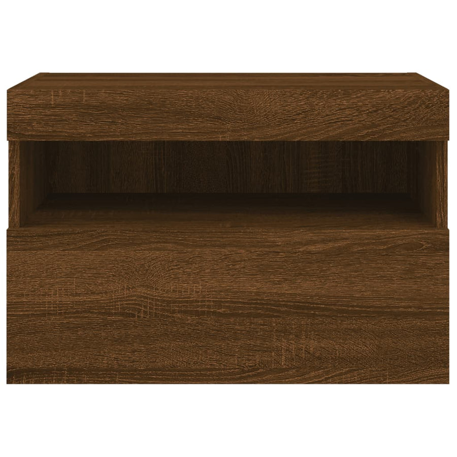 Tv-Wandmeubel Met Led-Verlichting 60X30X40 Cm Bruineikenkleurig
