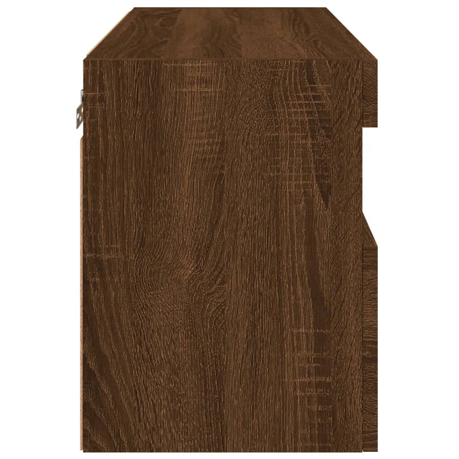 Tv-Wandmeubel Met Led-Verlichting 60X30X40 Cm Bruineikenkleurig