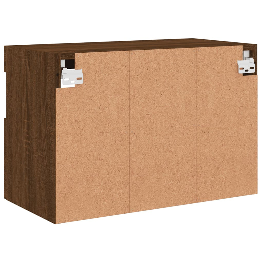 Tv-Wandmeubel Met Led-Verlichting 60X30X40 Cm Bruineikenkleurig