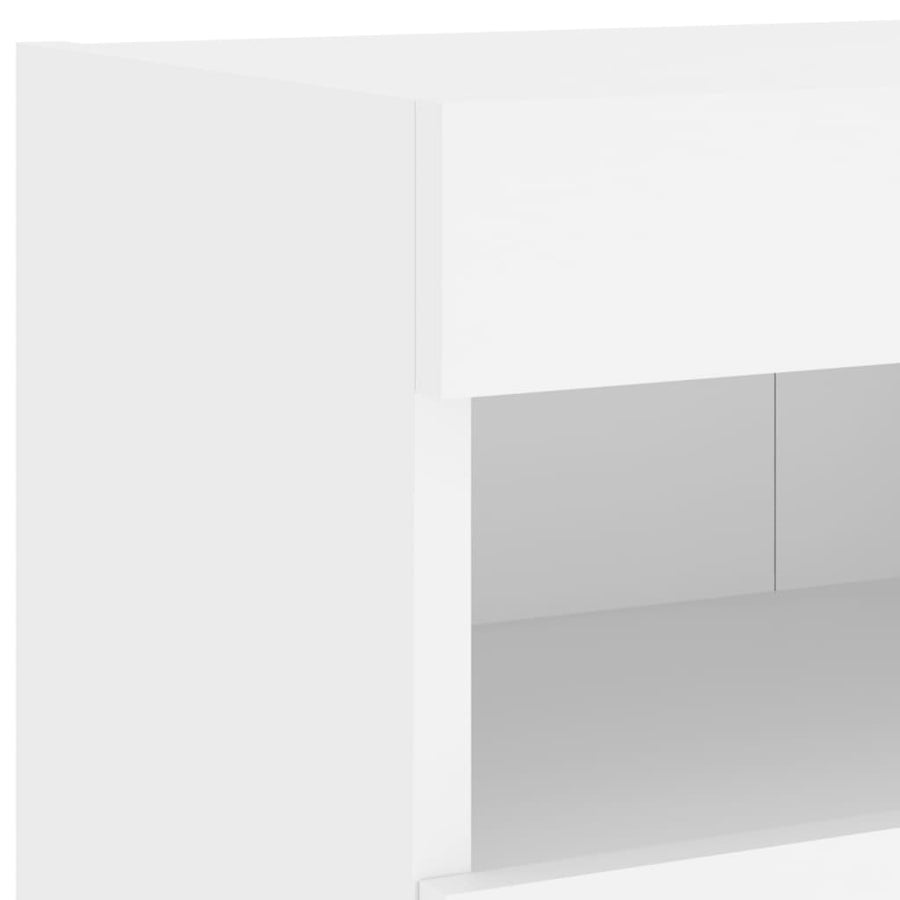 Tv-Wandmeubel Met Led-Verlichting 80X30X40 Cm Wit