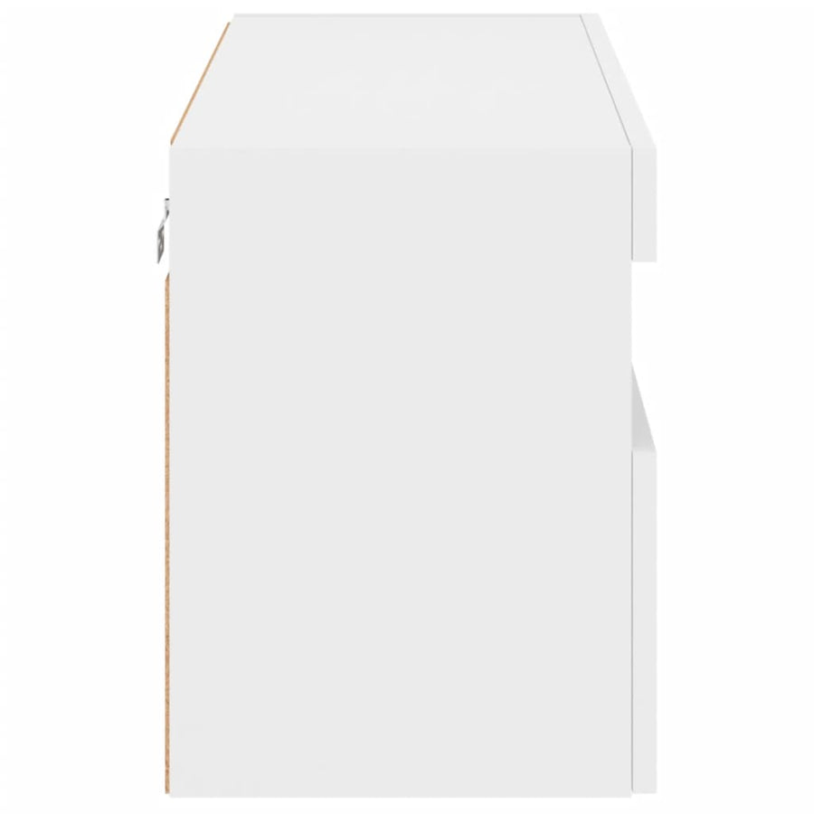 Tv-Wandmeubel Met Led-Verlichting 80X30X40 Cm Wit