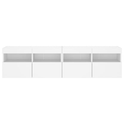 Tv-Wandmeubels Met Led-Verlichting 2 St 80X30X40 Cm Wit