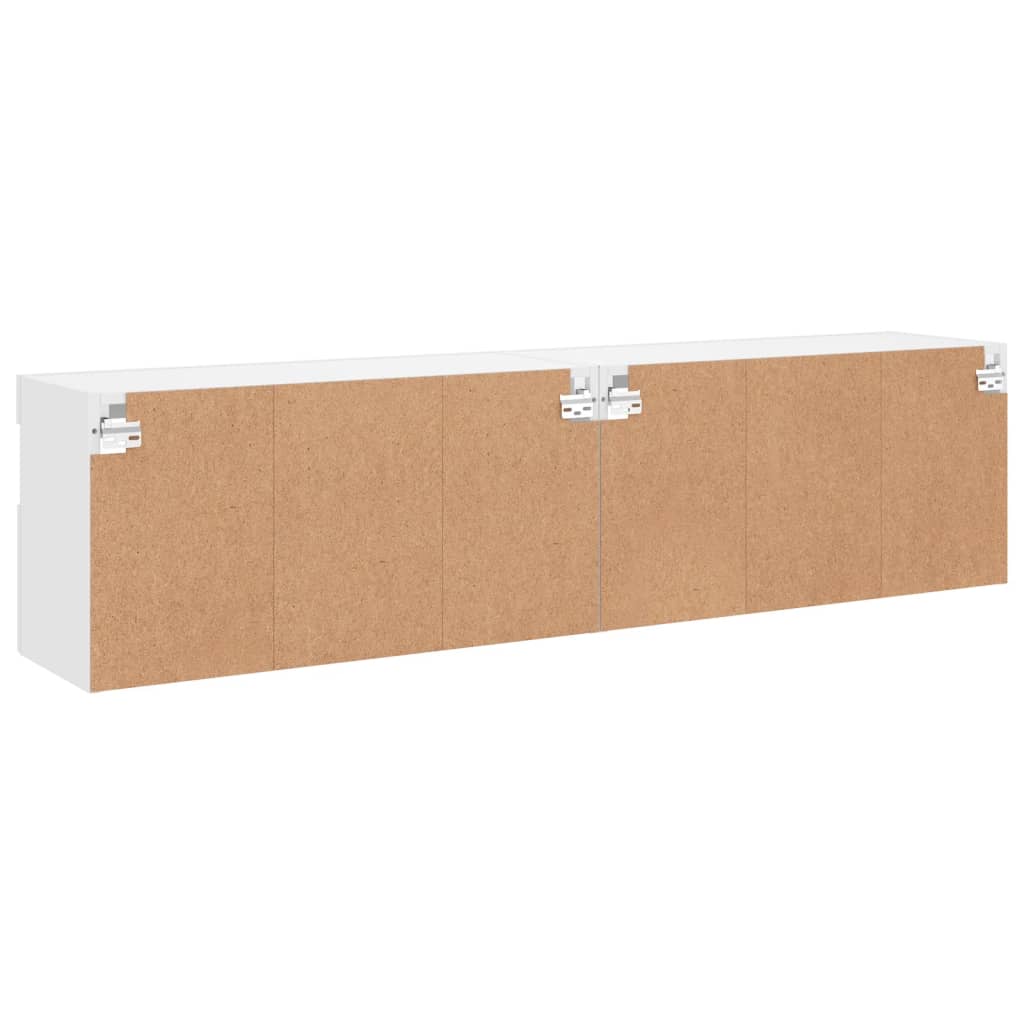Tv-Wandmeubels Met Led-Verlichting 2 St 80X30X40 Cm Wit