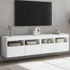 TV Cabinets with LED Lighting 2 pcs 80x30x40 cm White