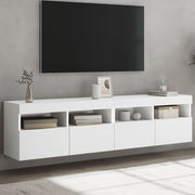 Tv-meubel set 2 stuks 80x30x40 cm wit met led