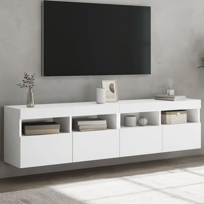 Tv-Wandmeubels Met Led-Verlichting 2 St 80X30X40 Cm Wit