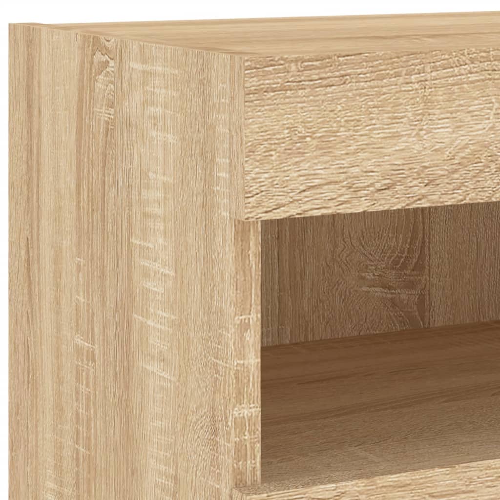 Tv-Wandmeubel Met Led-Verlichting 80X30X40 Cm Sonoma Eikenkleur