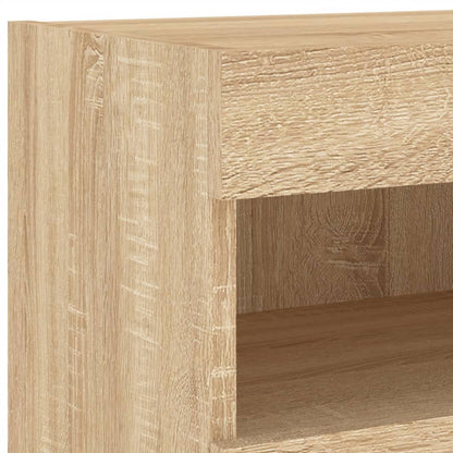 Tv-Wandmeubel Met Led-Verlichting 80X30X40 Cm Sonoma Eikenkleur