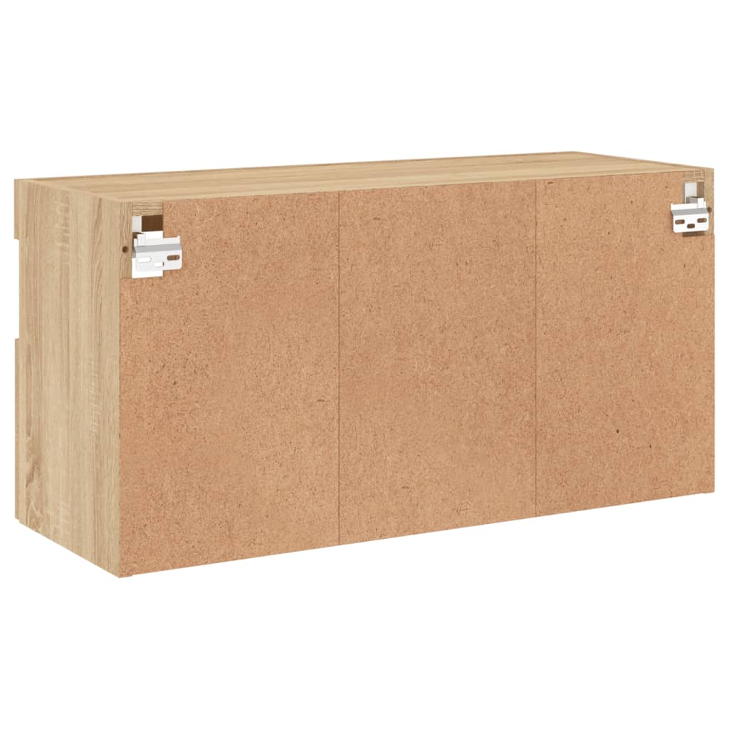 Tv-Wandmeubel Met Led-Verlichting 80X30X40 Cm Sonoma Eikenkleur