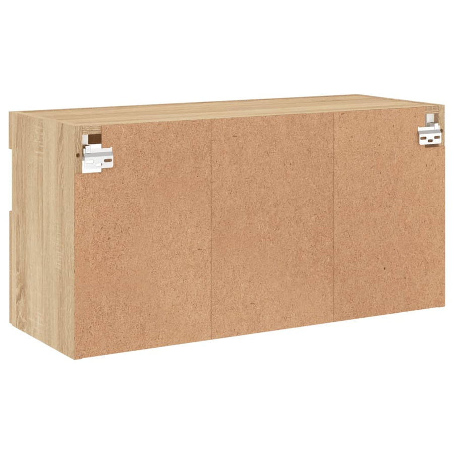 Tv-Wandmeubel Met Led-Verlichting 80X30X40 Cm Sonoma Eikenkleur