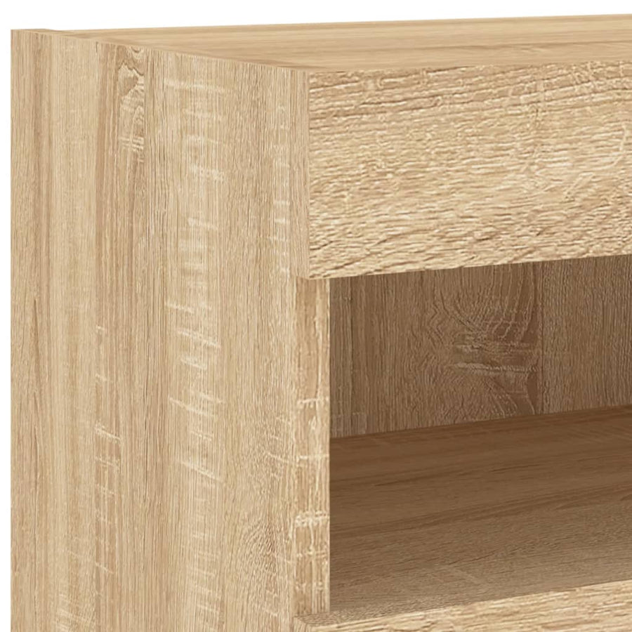 Tv-Wandmeubels Met Led 2 St 80X30X40 Cm Sonoma Eikenkleurig