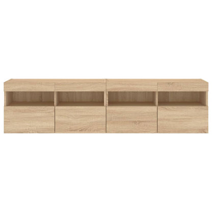 Tv-Wandmeubels Met Led 2 St 80X30X40 Cm Sonoma Eikenkleurig