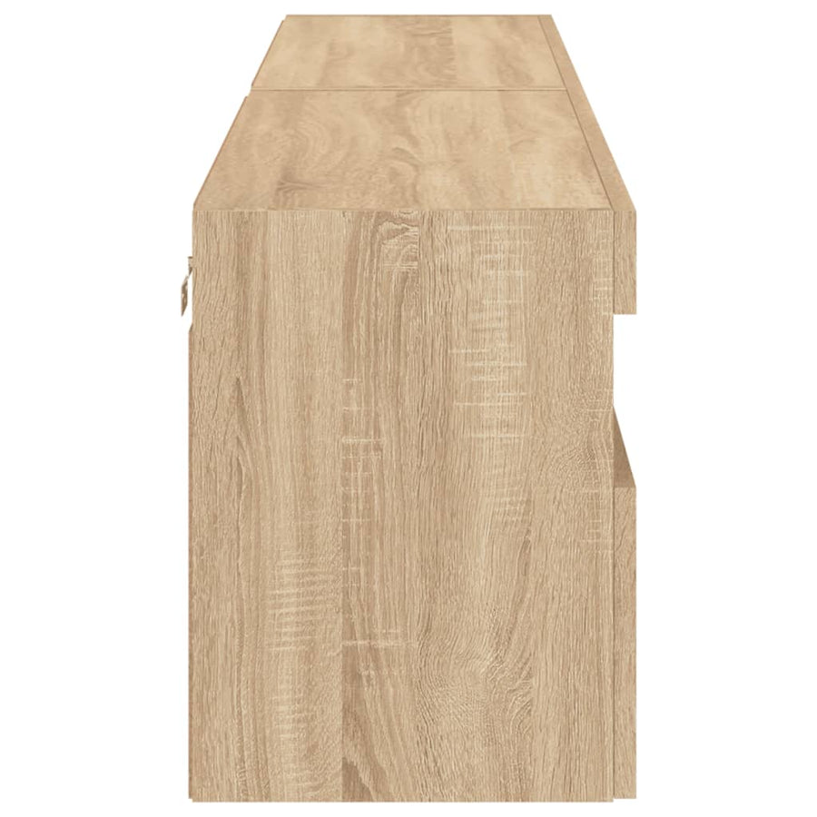 Tv-Wandmeubels Met Led 2 St 80X30X40 Cm Sonoma Eikenkleurig
