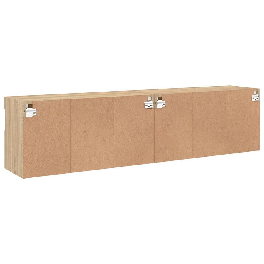 Tv-Wandmeubels Met Led 2 St 80X30X40 Cm Sonoma Eikenkleurig