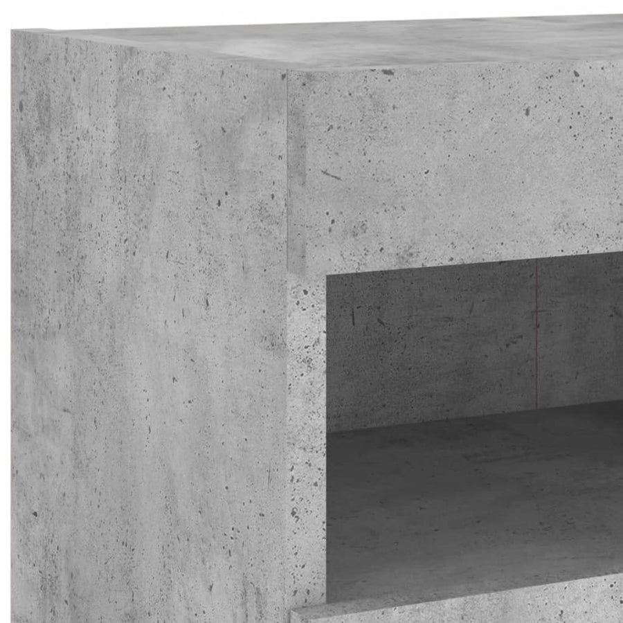 Tv-Wandmeubel Met Led-Verlichting 80X30X40 Cm Betongrijs
