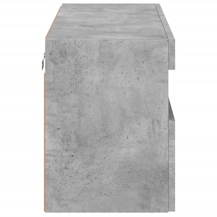 Tv-Wandmeubel Met Led-Verlichting 80X30X40 Cm Betongrijs