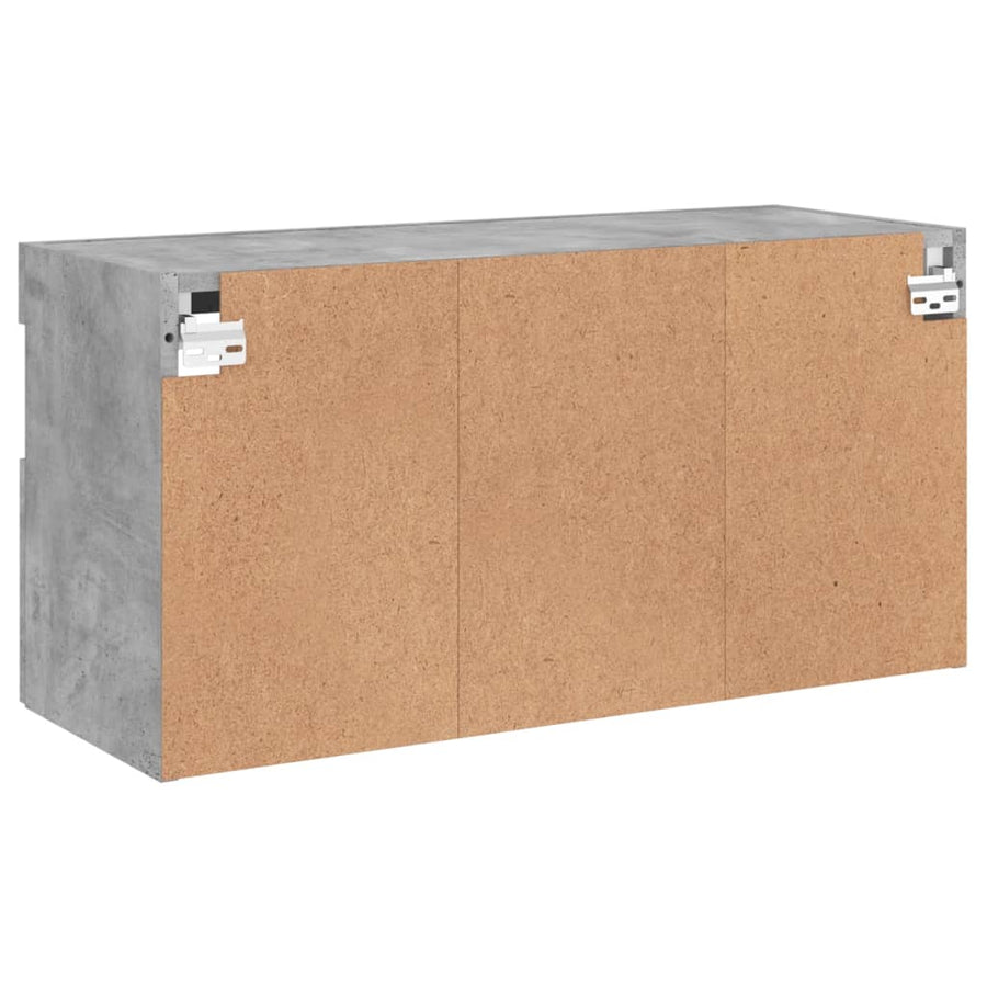 Tv-Wandmeubel Met Led-Verlichting 80X30X40 Cm Betongrijs
