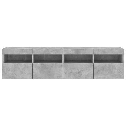 Tv-Wandmeubels Met Led 2 St 80X30X40 Cm Betongrijs