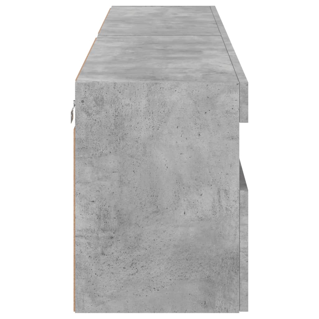 Tv-Wandmeubels Met Led 2 St 80X30X40 Cm Betongrijs